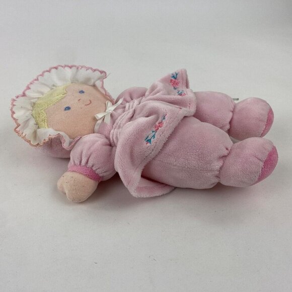 Vintage Prestige Plush Cloth Baby Doll, Soft Rattle Toy Blonde Girl 9" Long - Picture 5 of 9